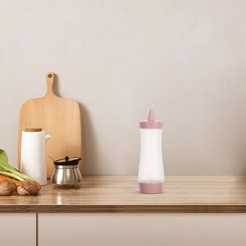 3 قطع زجاجات ضغط للصلصات، زجاجة ضغط بلاستيكية مع غطاء، صلصة، زيت، صلصة الخردل، موزعات الكاتشب لمطبخ الشواء والتخييم، وردي in Kuwait