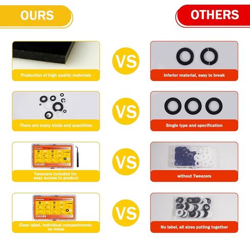 طقم غسالات مسطحة من النايلون الأسود والأبيض مكون من 966 قطعة - 10 مقاسات (M2 M2.5 M3 M4 M5 M6 M8 M10M12 M14) فواصل عازلة مترية للأثاث والسباكة والسيارات والمشروعات اليدوية in Kuwait