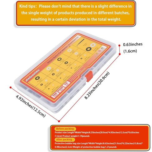 طقم غسالات مسطحة من النايلون الأسود والأبيض مكون من 966 قطعة - 10 مقاسات (M2 M2.5 M3 M4 M5 M6 M8 M10M12 M14) فواصل عازلة مترية للأثاث والسباكة والسيارات والمشروعات اليدوية in Kuwait
