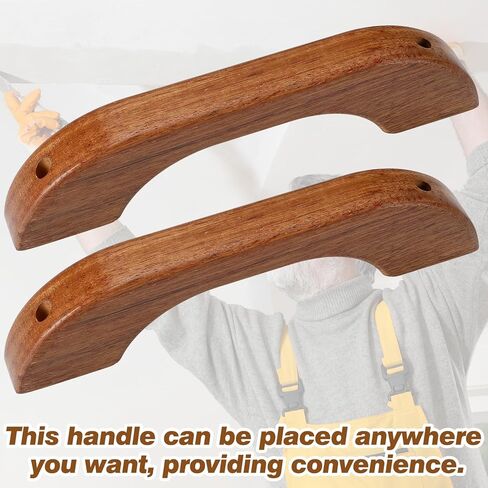 2 Pcs Teak Handrail Wooden Handles Solid Teak Grab Handle Brown Wood Handrail with Screws and Nuts for Marine RV Boating Armrest Accessories in Saudi Arabia