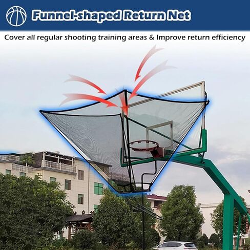 Solo Practice Basketball Return System - for Self-Training, Dramatically Reduces Retrieval Time and Increases Focus on Shooting Form in Kuwait