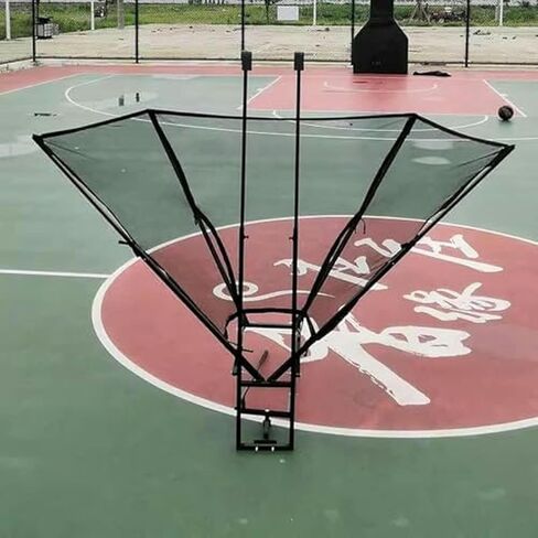 Automatic Basketball Return Net & Shot Trainer - Portable Training Equipment with 180° Rotating Chute, Reduces Ball Chase Time, Practice Efficiency in Kuwait
