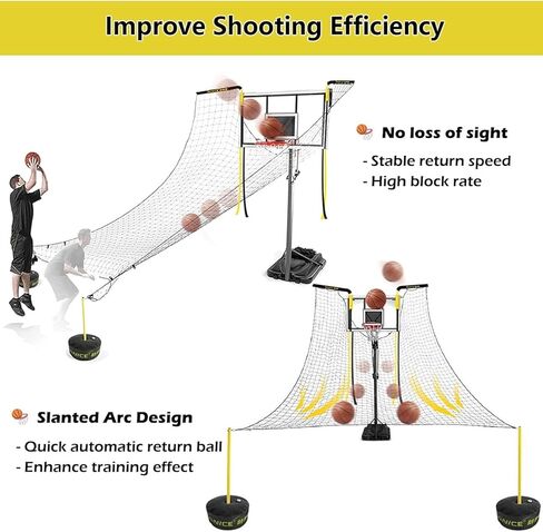 شبكة عودة كبيرة لكرة السلة مقاس 16 × 16 قدمًا - مرفق ارتداد قابل للتدوير بزاوية 90 درجة للأطواق المنزلية، ومدرب التسديد للفناء الخلفي، والممر، والاستخدام السكني in Kuwait