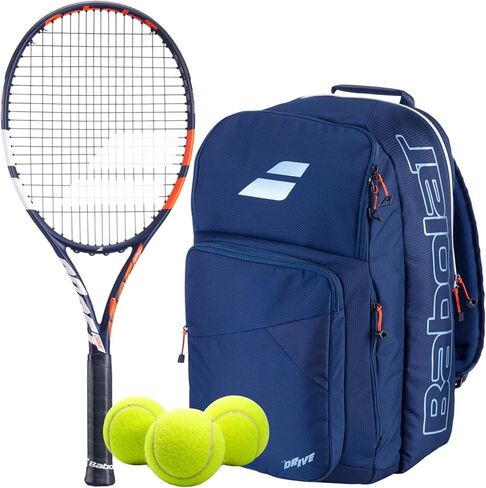 Babolat Boost Drive Strung Tennis Racquet (Blue) - Add an Optional Bag, Tennis Balls and Overgrips in Saudi Arabia