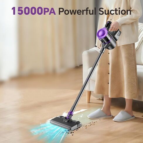 Cordless Vacuum Cleaner, Powerful Vacuum Cleaners for Home with Mopping Combo, Water Tank, Stick Vacuum Cordless Rechargeable, Lightweight Vacuum for Hard Floors Carpet Pet Hair, Purple in Saudi Arabia