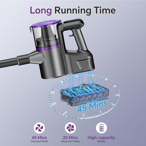 Cordless Vacuum Cleaner, Powerful Vacuum Cleaners for Home with Mopping Combo, Water Tank, Stick Vacuum Cordless Rechargeable, Lightweight Vacuum for Hard Floors Carpet Pet Hair, Purple in Saudi Arabia