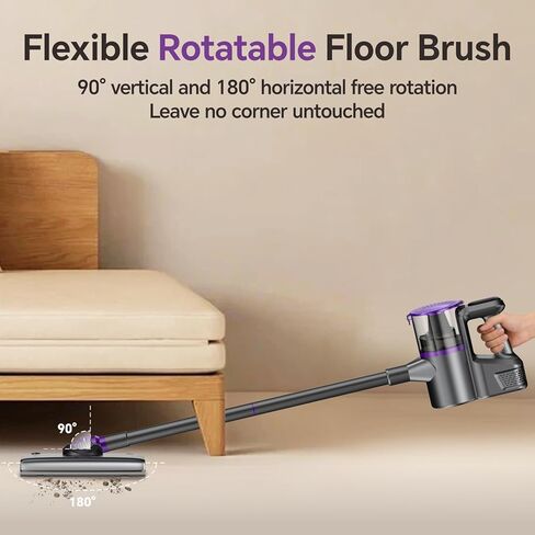 Cordless Vacuum Cleaner, Powerful Vacuum Cleaners for Home with Mopping Combo, Water Tank, Stick Vacuum Cordless Rechargeable, Lightweight Vacuum for Hard Floors Carpet Pet Hair, Purple in Saudi Arabia