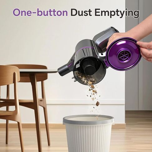 Cordless Vacuum Cleaner, Powerful Vacuum Cleaners for Home with Mopping Combo, Water Tank, Stick Vacuum Cordless Rechargeable, Lightweight Vacuum for Hard Floors Carpet Pet Hair, Purple in Saudi Arabia