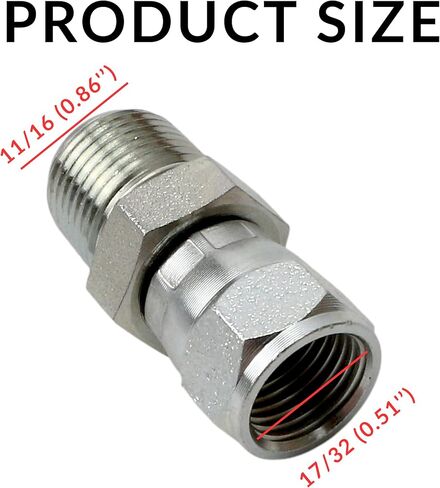 3/8" Male (3/8-18 NPTF) × 3/8" Female JIC 37° Swivel (9/16-18 UNF) 6505-06-06 Hydraulic Hose Adapter Fitting Straight Pipe Joints Connector Fittings Carbon Steel in Saudi Arabia