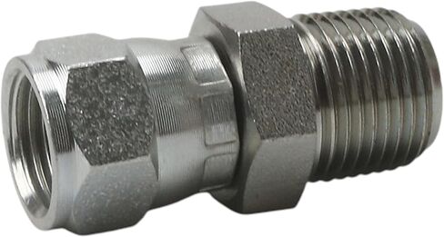 3/8" Male (3/8-18 NPTF) × 3/8" Female JIC 37° Swivel (9/16-18 UNF) 6505-06-06 Hydraulic Hose Adapter Fitting Straight Pipe Joints Connector Fittings Carbon Steel in Saudi Arabia