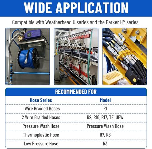 10 Pack NPTF Hydraulic Hose Fittings: 3/8" I.D. Hose x 3/8" NPTF Male Pipe Swivel Hydraulic Hose Crimp Fitting Ends with Protection Cover in Saudi Arabia