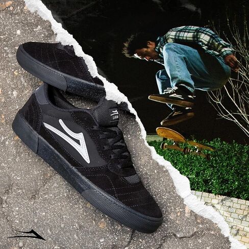Lakai Cambridge Low-Top Men’s Skateboarding Shoes – Black Suede, Size 10 US – Durable, Grippy & Breathable Skate Shoes for Men – Men’s Skateboard Shoe, Low Top Skater Shoe in Saudi Arabia