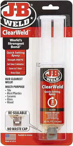 J-B Weld 50112 ClearWeld Quick-Setting Epoxy Syringe - Clear - 25 ml (3 Count) in Saudi Arabia