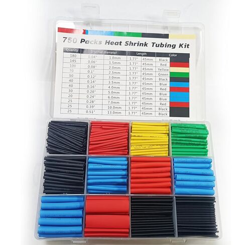 Heat Shrink tubing kit,750PCS Wire Shrink wrap tubing Shrink Tube for Wires, Wire Heat Shrink tubing with Adhesive in Kuwait