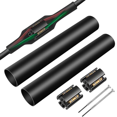 Linkstyle 1 Sets Underground Wire Splice Kit Suit for 14/3 to 8/3 Range Direct Burial Uf Wire, 600 Volts Max 4-Port Screws Circuit Brass Connector and Shrink Tube Electrical Cable in Kuwait
