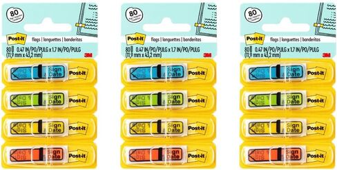 Post-it Arrow Flags, Assorted Bright Colors, 47 in Wide, 24/Dispenser, 4 Dispensers/Pack (684-ARR4) in Saudi Arabia