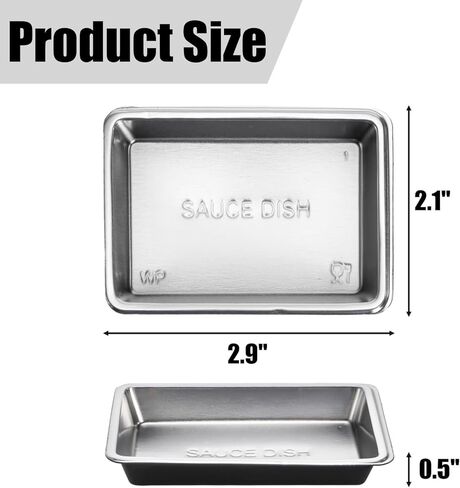 200 Pcs Plastic Disposable Sauce Dishes, Mini Dipping Soy Sauce Dish for Sushi, Rectangle Seasoning Plates, Condiment Appetizer Tray for BBQ Mustard Vinegar Ketchup Salad, Silver in Kuwait