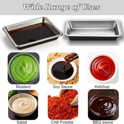 200 Pcs Plastic Disposable Sauce Dishes, Mini Dipping Soy Sauce Dish for Sushi, Rectangle Seasoning Plates, Condiment Appetizer Tray for BBQ Mustard Vinegar Ketchup Salad, Silver in Kuwait