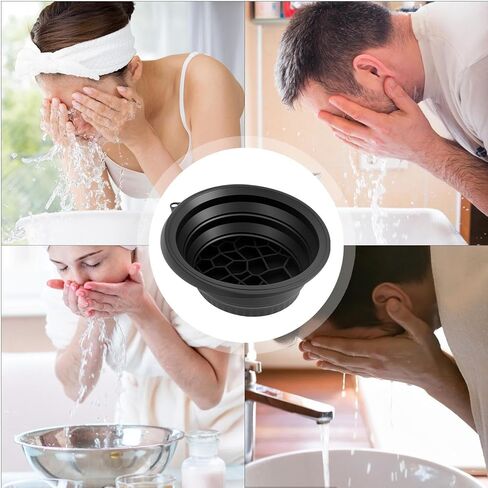 وعاء ثلج للوجه - حوض للوجه، حوض غسيل أسطواني للوجه قابل للطي من السيليكون مع صينية مكعبة مدمجة للتبريد للمطبخ المنزلي والمنتجعات الصحية in Kuwait