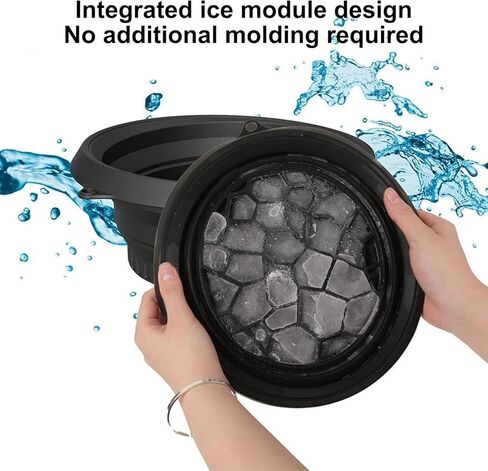 وعاء ثلج للوجه - حوض للوجه، حوض غسيل أسطواني للوجه قابل للطي من السيليكون مع صينية مكعبة مدمجة للتبريد للمطبخ المنزلي والمنتجعات الصحية in Kuwait