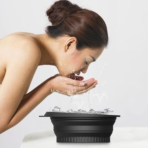 وعاء ثلج للوجه - حوض للوجه، حوض غسيل أسطواني للوجه قابل للطي من السيليكون مع صينية مكعبة مدمجة للتبريد للمطبخ المنزلي والمنتجعات الصحية in Kuwait