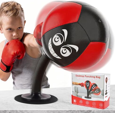 Desktop Punching Bag with Suction Cup Base - Heavy Duty Stress Relief Ball for Office & Home | Funny Desk Accessories, White Elephant Gag Gifts for Coworkers, Kids & Friends in Kuwait