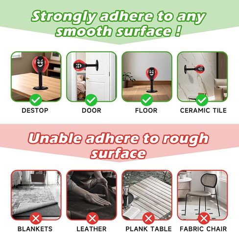 Desktop Punching Bag with Suction Cup Base - Heavy Duty Stress Relief Ball for Office & Home | Funny Desk Accessories, White Elephant Gag Gifts for Coworkers, Kids & Friends in Kuwait