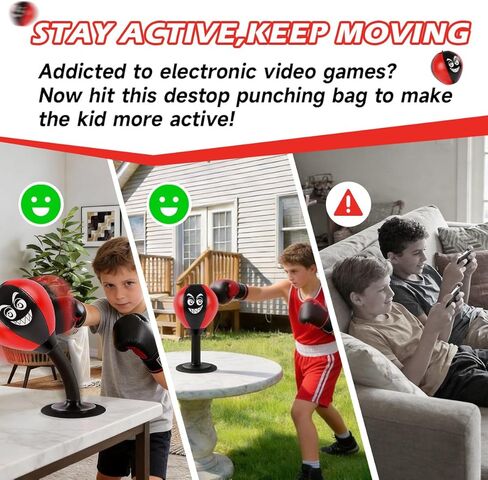 Desktop Punching Bag with Suction Cup Base - Heavy Duty Stress Relief Ball for Office & Home | Funny Desk Accessories, White Elephant Gag Gifts for Coworkers, Kids & Friends in Kuwait