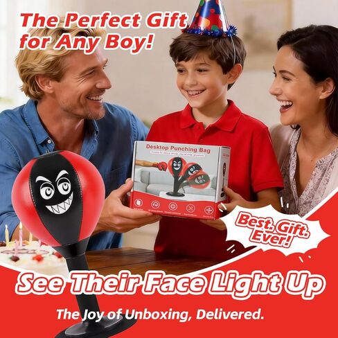 Desktop Punching Bag with Suction Cup Base - Heavy Duty Stress Relief Ball for Office & Home | Funny Desk Accessories, White Elephant Gag Gifts for Coworkers, Kids & Friends in Kuwait