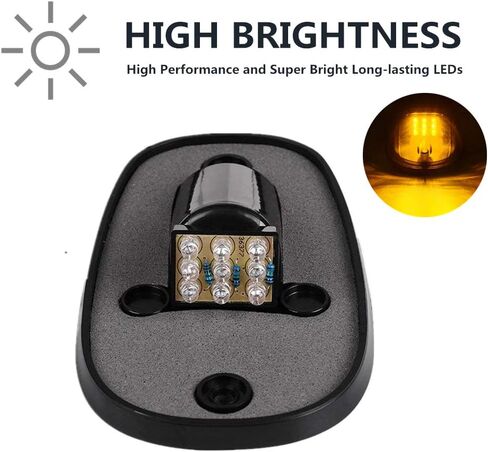 5 X Cab Roof Marker Lights Smoke Lens White LED Housing Compatible with 2003-2018 Dodge Ram 2500 3500 Pickup Trucks, Cab Roof Running Lights, Accessories Light Sets w/Wiring Pack in Kuwait