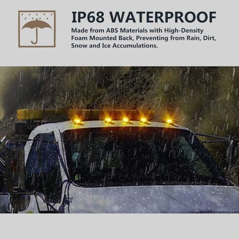 5 X Cab Roof Marker Lights Smoke Lens White LED Housing Compatible with 2003-2018 Dodge Ram 2500 3500 Pickup Trucks, Cab Roof Running Lights, Accessories Light Sets w/Wiring Pack in Kuwait