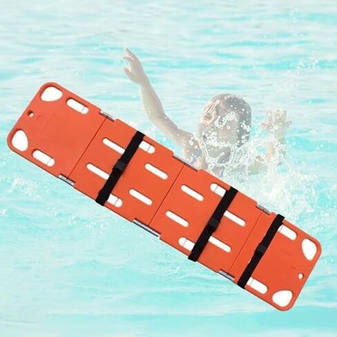 Foldable Spine Board Stretcher for Lifesaving Rescue, Water-Resistant Backboard, Lightweight PE First Aid Equipment, 350Lb Capacity in Saudi Arabia