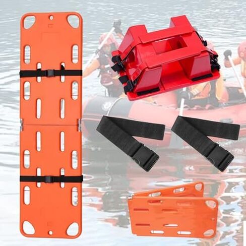 Foldable Spine Board Stretcher with Head Immobilizer - Water Rescue Floating Stretcher, 350 lbs Capacity for Lifesaving in Open Water Emergencies in Saudi Arabia