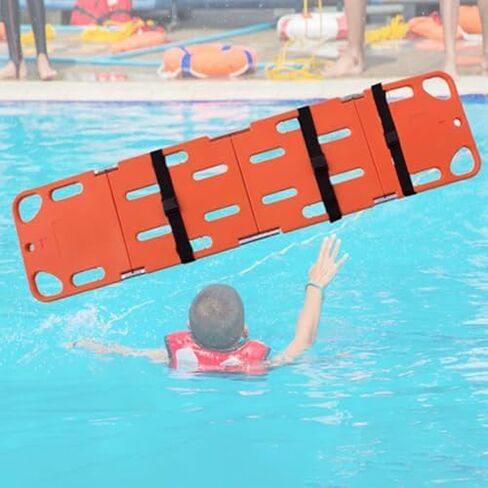 Rescue Stretcher, Foldable Spine Board for Lifeguards, Lightweight & Portable Water Floating Rescue Board, 350Lb Capacity, 4-Fold Design in Saudi Arabia