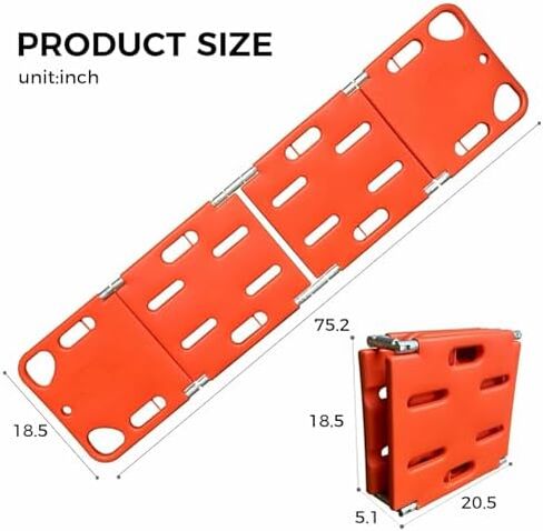 Spine Board Stretcher - Portable Water-Resistant Rescue Backboard for Patient Transport & Immobilization - Essential First Aid Tool for Emergency and Outdoor Rescue in Saudi Arabia