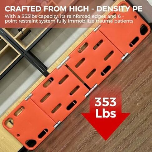 Spine Board Stretcher - Portable Water-Resistant Rescue Backboard for Patient Transport & Immobilization - Essential First Aid Tool for Emergency and Outdoor Rescue in Saudi Arabia
