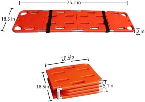 Emergency Rescue Stretcher - Foldable Spine Board, Lightweight Plastic Floating Stretcher with Seat Belt, 350lbs Capacity (159KG) for Safe Transport in Saudi Arabia