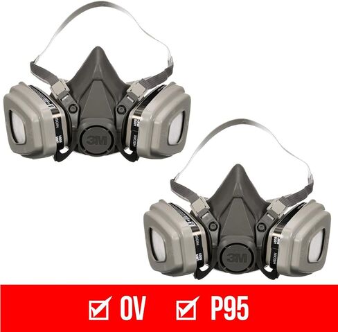 3M P95 / Organic Vapor Paint Project Reusable Respirator 6311, Large Size, NIOSH-APPROVED, Use For Professional Paint Spraying, Lightweight, Flexible, Thermoplastic Faceseal For Comfort (6311P1-DC) in Kuwait