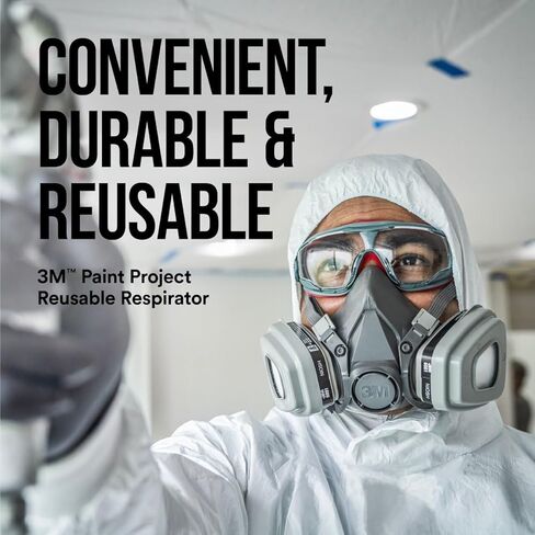 3M P95 / Organic Vapor Paint Project Reusable Respirator 6311, Large Size, NIOSH-APPROVED, Use For Professional Paint Spraying, Lightweight, Flexible, Thermoplastic Faceseal For Comfort (6311P1-DC) in Kuwait