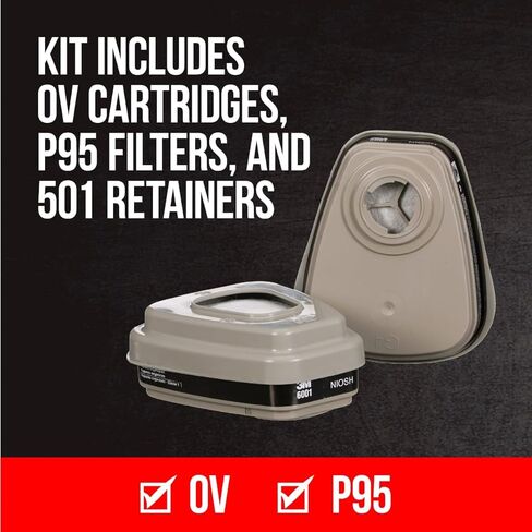 3M P95 / Organic Vapor Paint Project Reusable Respirator 6311, Large Size, NIOSH-APPROVED, Use For Professional Paint Spraying, Lightweight, Flexible, Thermoplastic Faceseal For Comfort (6311P1-DC) in Kuwait