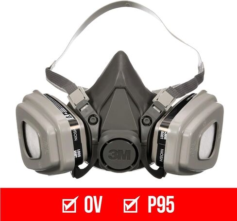 3M P95 / Organic Vapor Paint Project Reusable Respirator 6311, Large Size, NIOSH-APPROVED, Use For Professional Paint Spraying, Lightweight, Flexible, Thermoplastic Faceseal For Comfort (6311P1-DC) in Kuwait