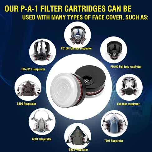 Full Face Respirator Mask - Reusable Large Face Gas Mask Professional Breathing Protection Against Dust/Organic Vapor/Formaldehyde/Chemical Perfect for Airbrush, Car Spraying, Sanding, Paint Work in Saudi Arabia