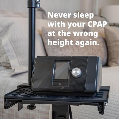 حامل جهاز CPAP BiPAP قابل لضبط الارتفاع مع عجلات قفل وحامل خرطوم وبساط حماية - يمنع المطر ويقلل الضوضاء والاهتزاز - متوافق مع معظم أجهزة CPAP وBiPAP in Saudi Arabia