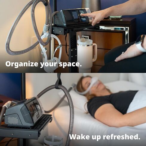 حامل جهاز CPAP BiPAP قابل لضبط الارتفاع مع عجلات قفل وحامل خرطوم وبساط حماية - يمنع المطر ويقلل الضوضاء والاهتزاز - متوافق مع معظم أجهزة CPAP وBiPAP in Saudi Arabia