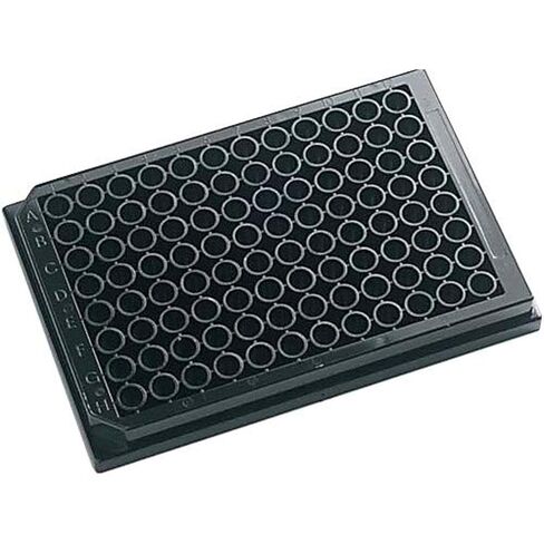 J.G. Finneran 215006 96-Well Krystal Clear Bottom Polystyrene Assay Plate with Lid, Opaque Body, Tissue Culture Treated, Black, 350µL Capacity, Black (Pack of 100) in Kuwait