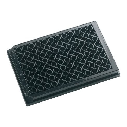 J.G. Finneran 215003 96-Well Krystal Clear Bottom Polystyrene Assay Plate, Opaque Body, Black, 350µL Capacity, Black (Pack of 100) in Kuwait