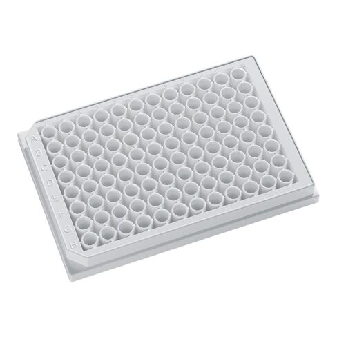 J.G. Finneran 214006 96-Well Krystal Clear Bottom Polystyrene Assay Plate with Lid, Opaque Body, Tissue Culture Treated, 350µL Capacity, White (Pack of 100) in Kuwait