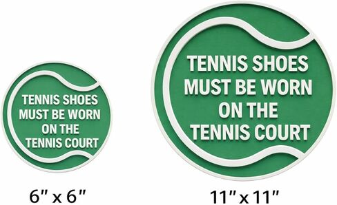Tennis Shoes Must be Worn on the Tennis Court –6"x6", 11"x11", Easy Install, All-Surface Mount, For Clubs, Recreational Facilities, or Parks in Saudi Arabia