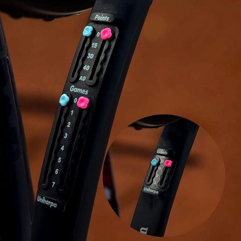 Uniharpa Tennis Score Keeper for Racket,Pack of 4 Black Tennis Racket Pickleball Paddle Scorekeeper,Small Score Board Counter for Tennis Trainer,Point Tracker Recording Points,1.9g,4pcs in Kuwait