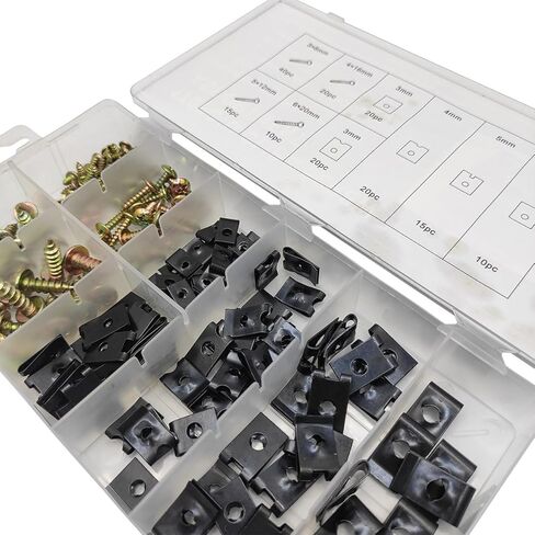 170 Pieces/Set Universal U Shaped Nut Fixing Screw Vehicle Bumper Dash Door Panel Fasteners Accessories Car Fender Bumper in Saudi Arabia